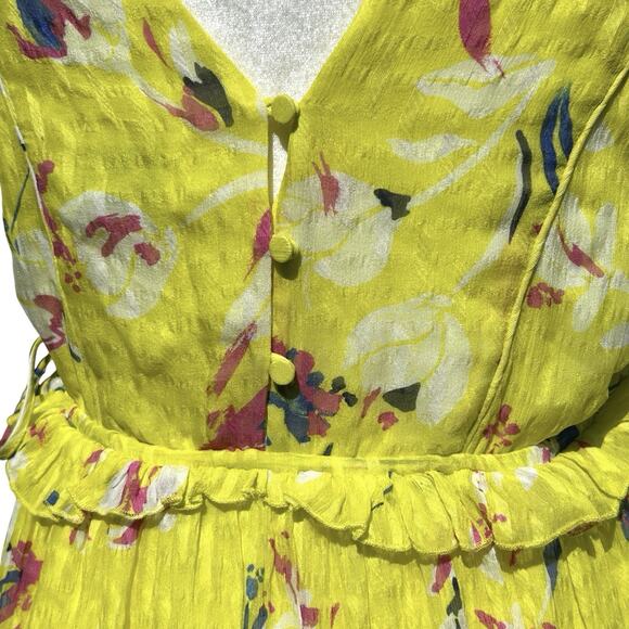 Tanya‎ Taylor Catalina Silk Maxi Dress Women 2 Floral Fairy Cottage Boho Wedding - Picture 9 of 16